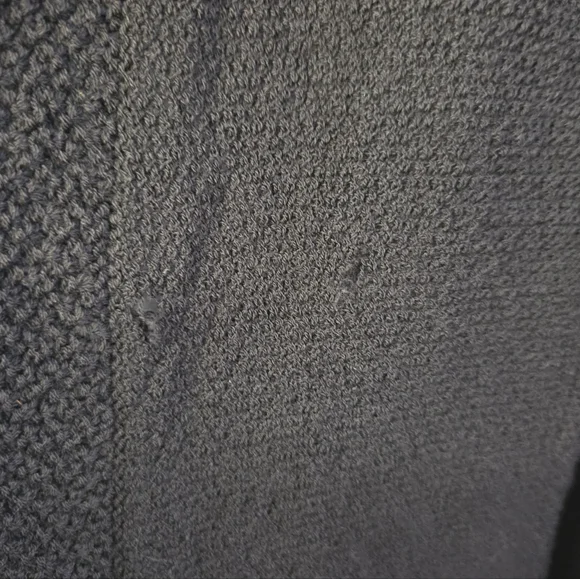 Eileen Fisher 100% Wool Black Open Front Cardigan Minimalist Classic *Flaw Large - Picture 5 of 9